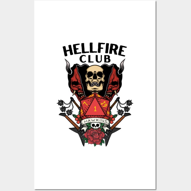 Hellfire Club - D20 - Guitars - Flails - Skull Wall Art by Fenay-Designs